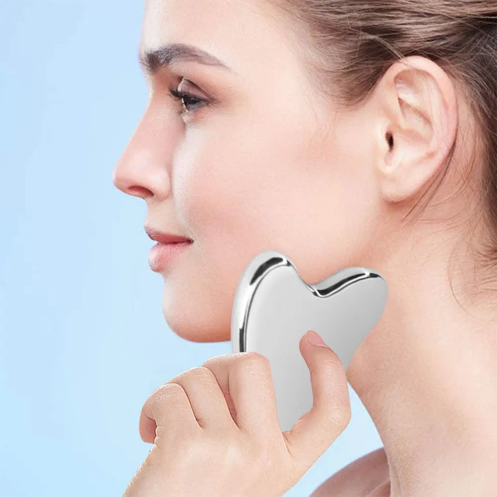 SiennaStyler™ Premium Stainless Steel Gua Sha – Face Sculpting & Depuffing Tool